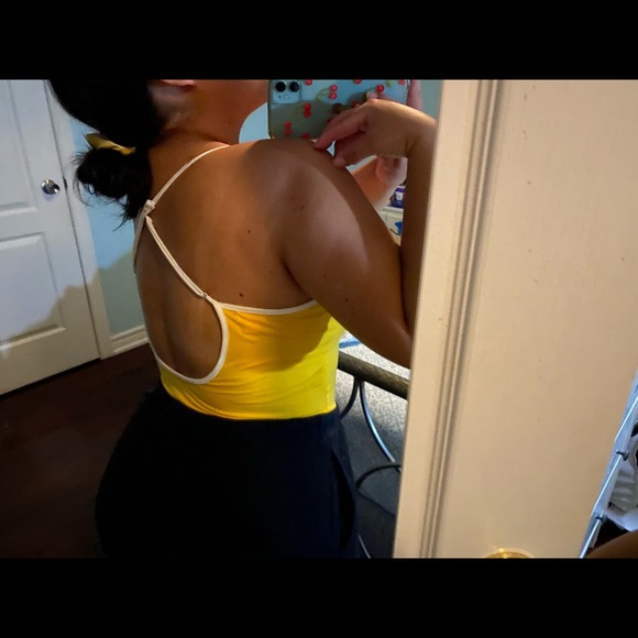 The cutest yellow cross cross back summer bodysuit - Picture 4 of 7